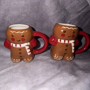 Wondershop Target Gingerbread Mug Set Christmas Holiday Cocoa Cups Pair Cute NEW